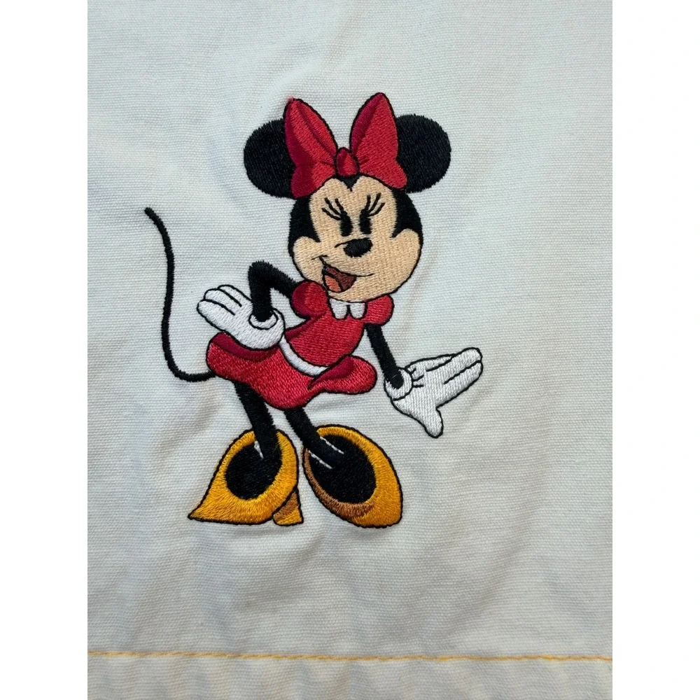 Disney Mickey and Minnie Mouse Embroidered Kitchen Hand Towel Set Red White 2pc
